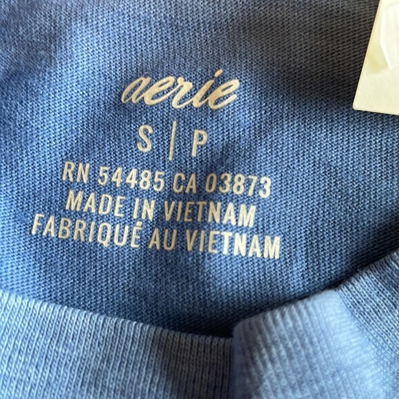 Aerie Blue Crop Mock Neck Long Sleeve - Picture 3 of 5